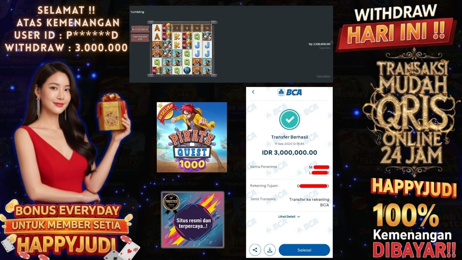 HAPPYJUDI JACKPOT SLOT PIRATE QUEST 1000